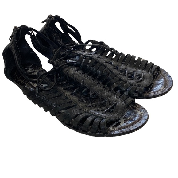 Black Gladiator Sandals - Picture 4 of 9